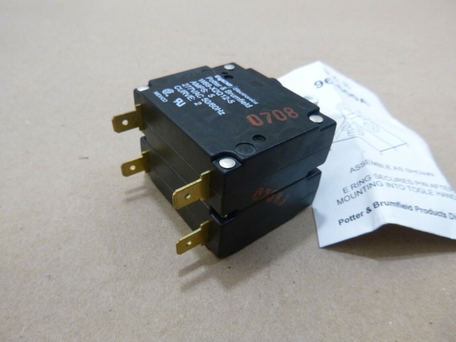 NEW TE Connectivity / P&amp;B W68-X2Q12-5 Circuit Breaker 5 Amp 2 Pole 2 Toggle | Electrical MRO Replacement Parts &amp; Components and Commercial Electrical Supplies Company