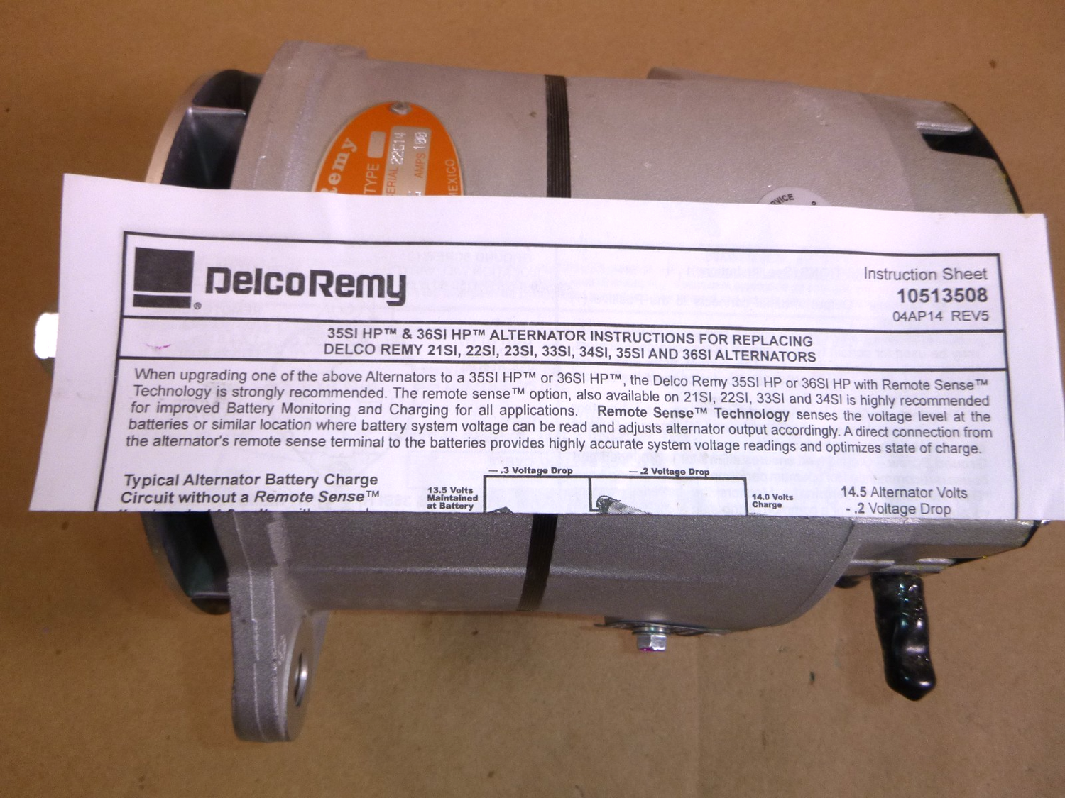 19011153 New Genuine OEM Delco Remy 33SI 24V 100A Hinge Mount Alternator