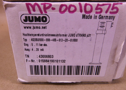 402050/000 JUMO dTRANS p31 Pressure transmitter for increased media temperature | Electrical MRO Replacement Parts &amp; Components and Commercial Electrical Supplies Company