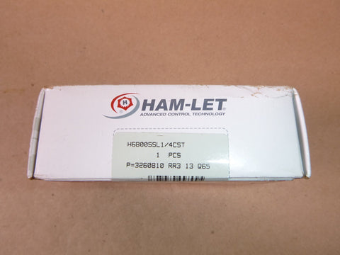 H6800SSL1/4CST HAM-LET 3 Piece 3 Way 316 SS Ball Valve 1/4" Let-Lok Tube Fitting | Industrial MRO Replacement Parts, Manufacturing Machine Parts & Components, Heavy Equipment Parts Supplier