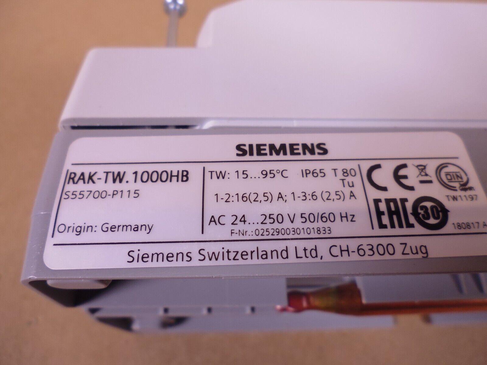 SIEMENS RAK-TW.1000HB Temperature Protection Limit Thermostat *NEW NO BOX* | Industrial MRO Replacement Parts, Manufacturing Machine Parts &amp; Components, Heavy Equipment Parts Supplier