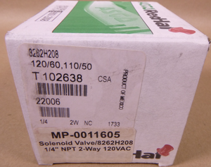 Asco 8262H208 2-Way Solenoid Valve 110/120V 50/60Hz 1/4" NPT T102638 | Electrical MRO Replacement Parts & Components and Commercial Electrical Supplies Company