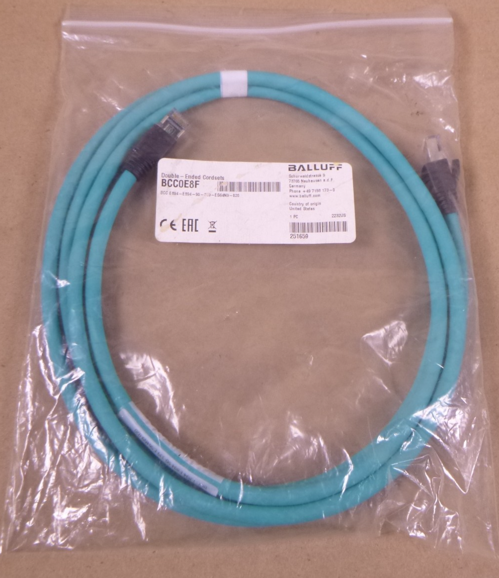 BALLUFF BCC E894-E894-90-339-ES64N9-020 , 2M, RJ45 Double End Cordset , BCC0E8F | Electrical MRO Replacement Parts &amp; Components and Commercial Electrical Supplies Company
