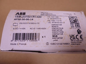 ABB AF26-30-00-14 45 Amp 3 Pole 11kW 400 Vac Contactor 1SBL237001R1400