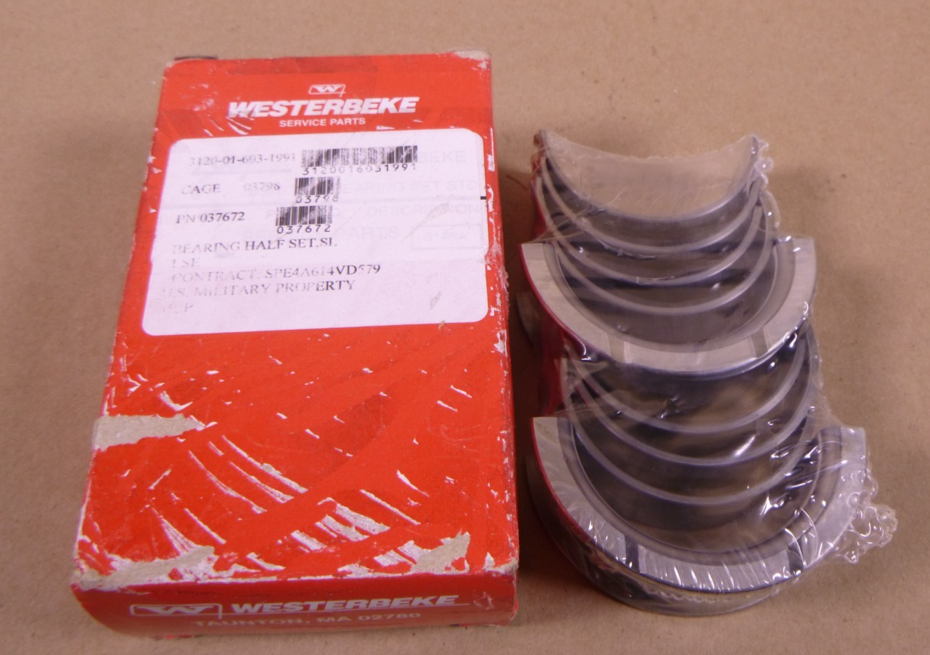 Westerbeke 037672 Main Bearing Set STD 4-Cylinder 44A/B 12.5 BTDB- 15.0 BTDC | Replacement Truck Parts, Trailer Accessories, Automobile Supplies, Car Parts &amp; Accessories