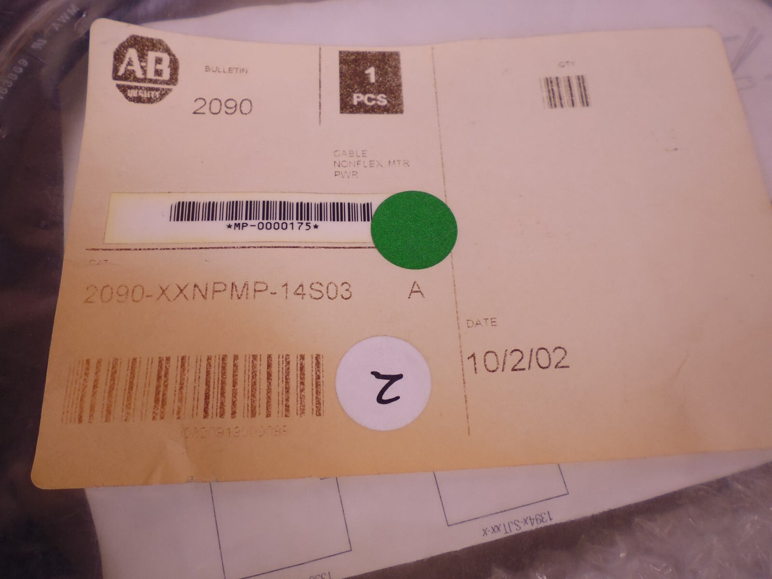 Allen-Bradley 2090-XXNPMP-14S03 Series A Power Cable 600V | Electrical MRO Replacement Parts &amp; Components and Commercial Electrical Supplies Company
