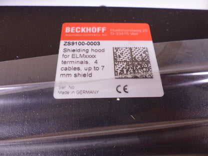 ZS9100-0003 Beckhoff Shielding Hood For ELMxxxx Terminals , 4 Cables, Up To 7mm | Electrical MRO Replacement Parts &amp; Components and Commercial Electrical Supplies Company