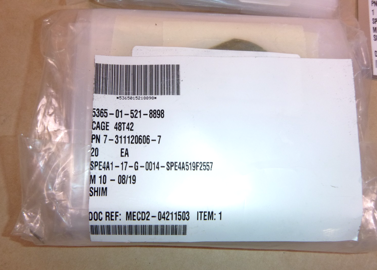 SHIM (Lot of 51 Pieces) 7-311120606-7, 5365-01-521-8898 | Industrial Replacement Nuts &amp; Bolts Distributor and Machinery Screws &amp; Fasteners Supply