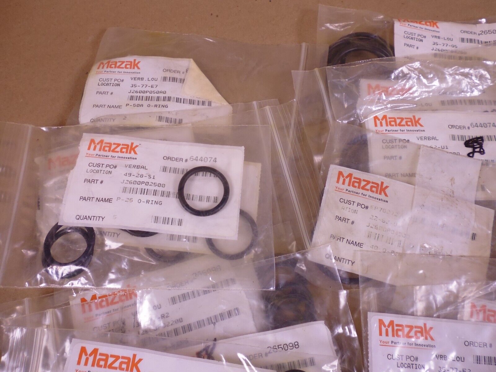 HUGE LOT! OEM MAZAK O-RING SET P-5 P-9 P-10 P-16 P-21 P-22 P-25 P-40 P-42 P-50A | Industrial MRO Replacement Parts, Manufacturing Machine Parts &amp; Components, Heavy Equipment Parts Supplier