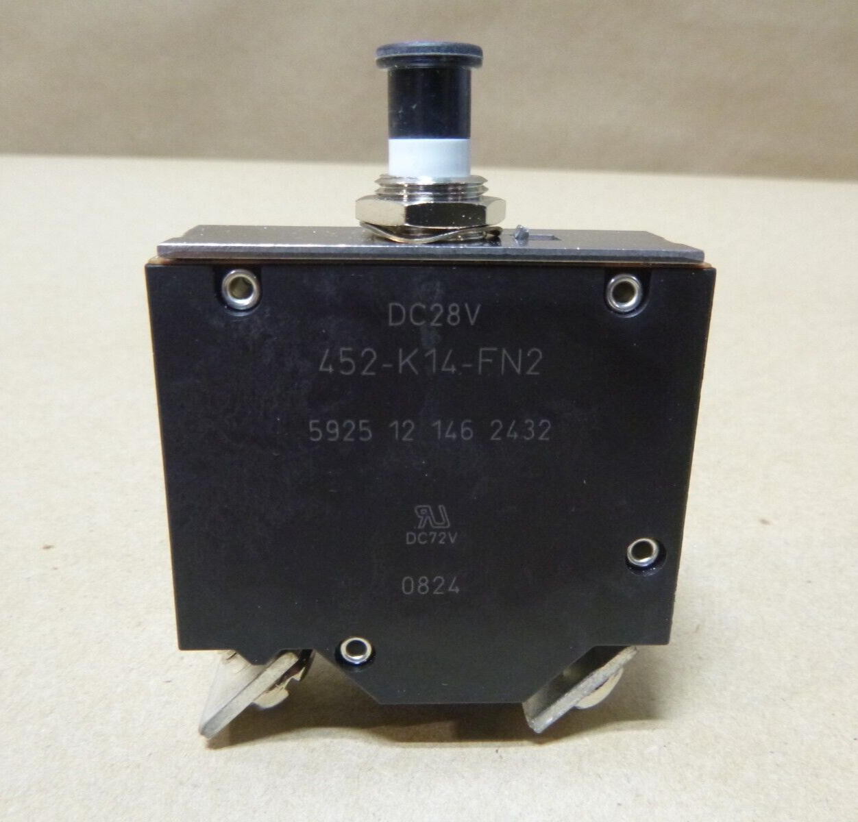 ETA Circuit Breaker 80Amp 28Vdc Push/Pull Plunger, Chassis Mount 452-K14-FN2-80A | Electrical MRO Replacement Parts &amp; Components and Commercial Electrical Supplies Company