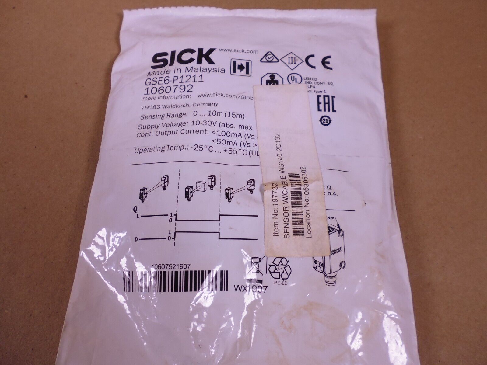 SICK GSE6-P1211 1060792 Photoelectric Sensor , 0-10m(15m), 10-30V | Electrical MRO Replacement Parts &amp; Components and Commercial Electrical Supplies Company