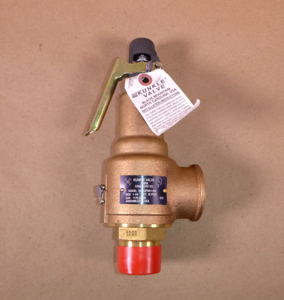 6010GFM01-AM Kunkle Steam Safety Relief Valve 1¼" MNPT x 1½" FNPT 30 Psi | Industrial MRO Replacement Parts, Manufacturing Machine Parts & Components, Heavy Equipment Parts Supplier