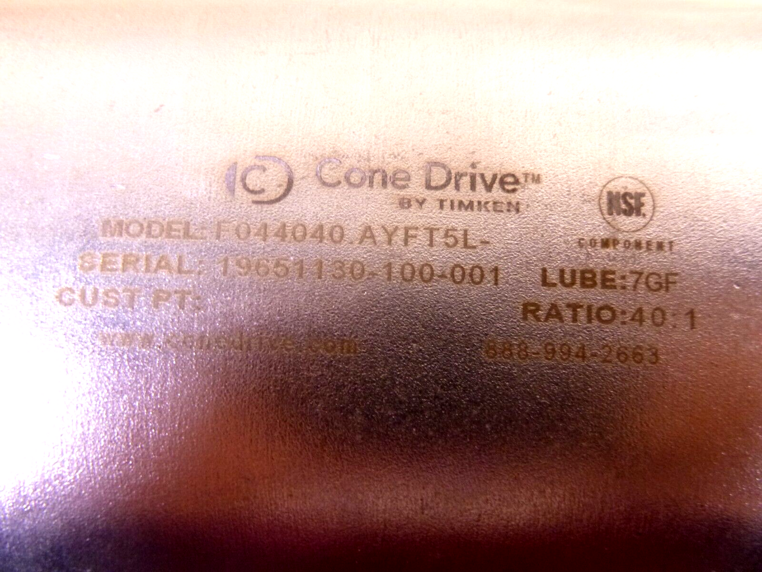 Cone Drive Food Grade Gearbox 1" Hollow Shaft 56C Size 44 (1.75 C.D.) 40:1 Ratio | Industrial Electric Motors, Pumps &amp; Parts