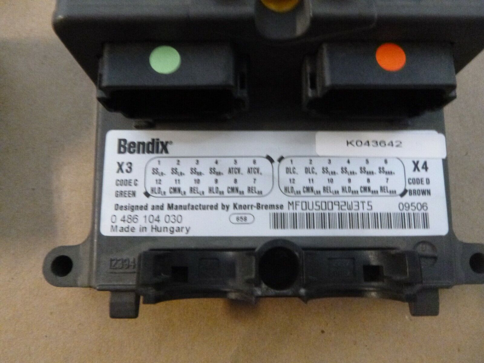Bendix K043642 Gen-4 ECU ABS Cab Mount Control Knorr-Bremse EU12 system ECU | Replacement Truck Parts, Trailer Accessories, Automobile Supplies, Car Parts &amp; Accessories