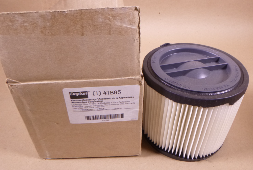Dayton 4TB95 Vacuum Cartridge Filter Wet Dry Shop Vac Replacement | Industrial MRO Replacement Parts, Manufacturing Machine Parts & Components, Heavy Equipment Parts Supplier