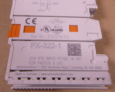 USED Automation Direct PX-322-1 2-Channel RTD Input PT100 16-Bit For Protos X I/O | Electrical MRO Replacement Parts & Components and Commercial Electrical Supplies Company