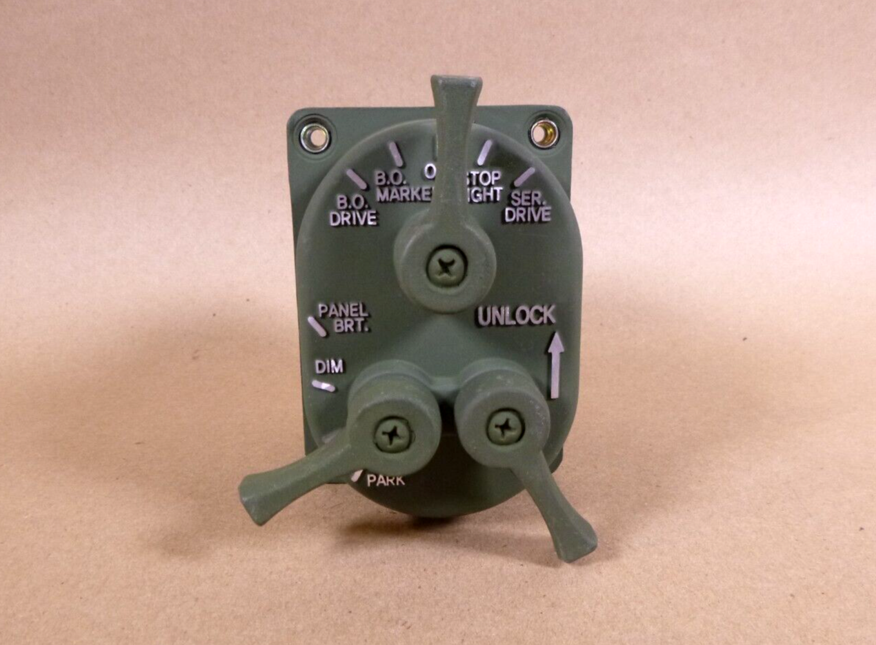 USGI New M998 M939 FMTV 3 Lever 24V Headlight Switch MS51113-1, 5930-00-307-8856 | Genuine M35 Military Truck Parts and M939 Cargo Truck Surplus Parts