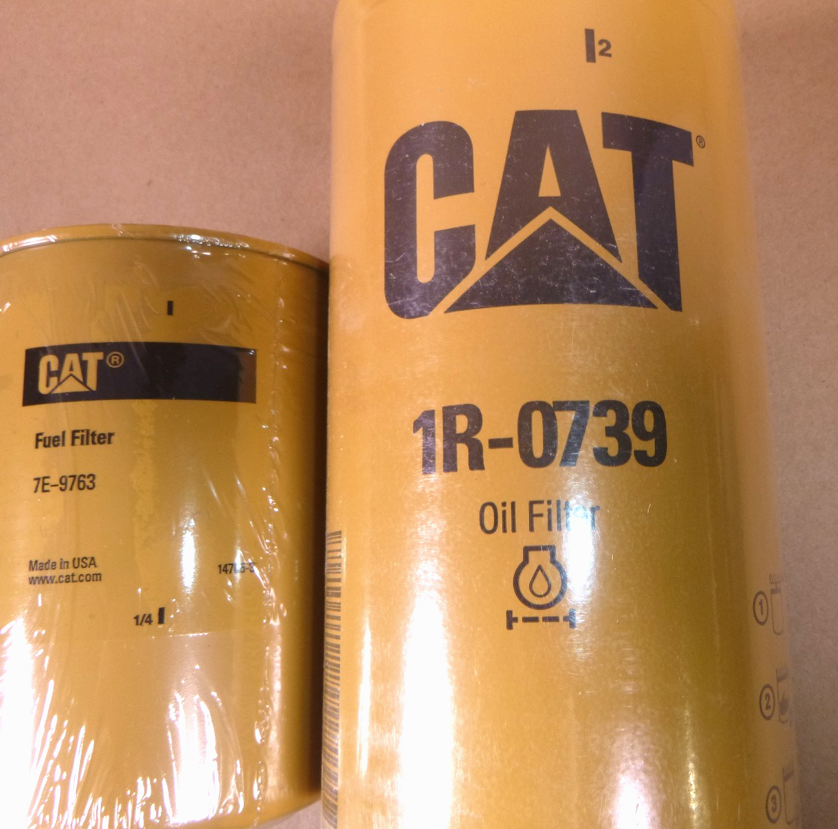 Caterpillar 7E-9763 Fuel &amp; 1R-0739 Oil Filter Set For 3116 Cat Engine 4R9802 | Industrial Tractor Parts Supplier and Surplus Tractor Parts &amp; Accessories