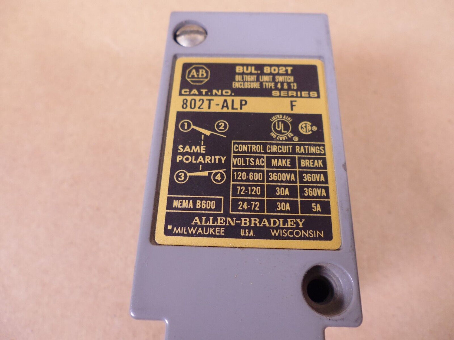 (Lot of 4) AB Allen-Bradley 802T-ALP Oiltight Limit Switch *BODY ONLY* | Industrial MRO Replacement Parts, Manufacturing Machine Parts &amp; Components, Heavy Equipment Parts Supplier