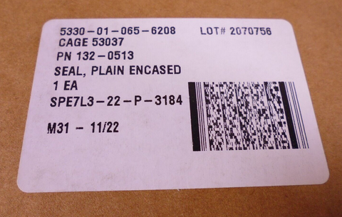 M1 OEM CAT Caterpillar Plain Encased Seal 132-0513 12273112 5330-01-065-6208