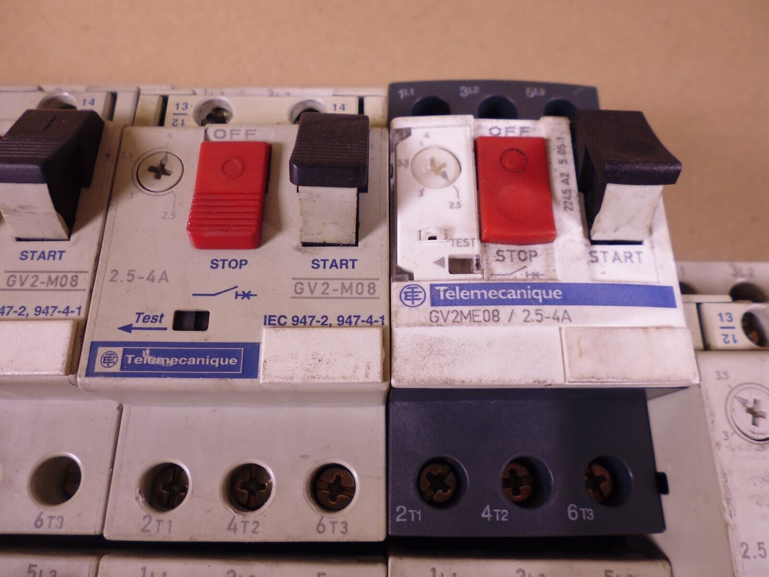 (Lot Of 11) Telemecanique GV2-M08 Motor Circuit Breaker 2.5-4A | Electrical MRO Replacement Parts &amp; Components and Commercial Electrical Supplies Company