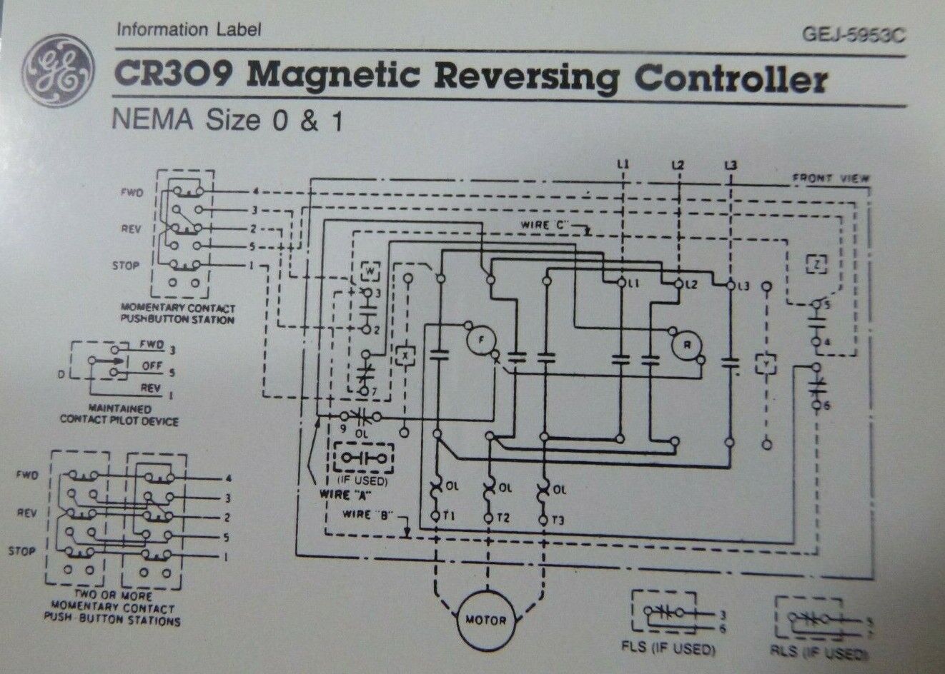 New GE CR309B402 Magnetic Starter Reverser Size 0, 3P 600V 120VAC Coil w/ Nema 4 | Electrical MRO Replacement Parts &amp; Components and Commercial Electrical Supplies Company