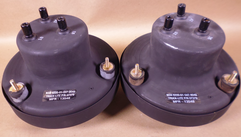 (2x) Humvee M998 M939 Headlight LED Black Housing Truck-Lite , 6220-01-547-9049 | Genuine M35 Military Truck Parts and M939 Cargo Truck Surplus Parts