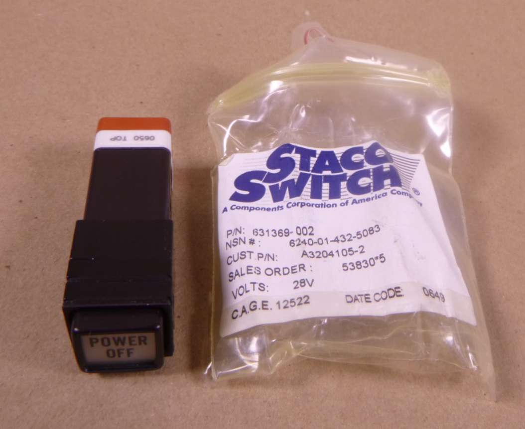 A3204105-2 Staco Power Off 631369-002 Lamp Switch , 6240-01-432-5083 | Electrical MRO Replacement Parts &amp; Components and Commercial Electrical Supplies Company