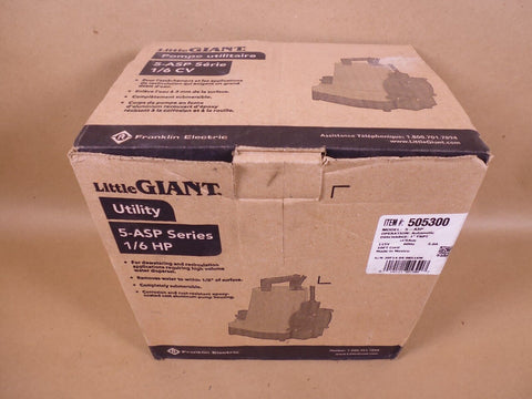 LITTLE GIANT 505300 5-ASP Water Submersible Utility Pump 115VAC 1/6HP