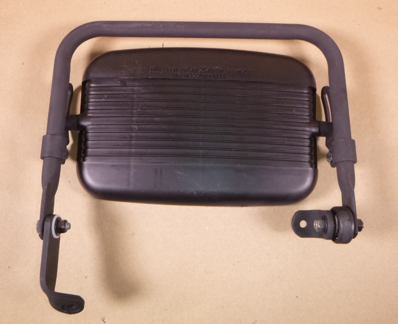 USGI M998 Humvee Driver Side Black Rearview Mirror W/ Mounting Bracket 57K3213 , 2540-01-424-7363 | Genuine HMMWV Replacement Parts and Military Surplus Humvee Parts &amp; Accessories