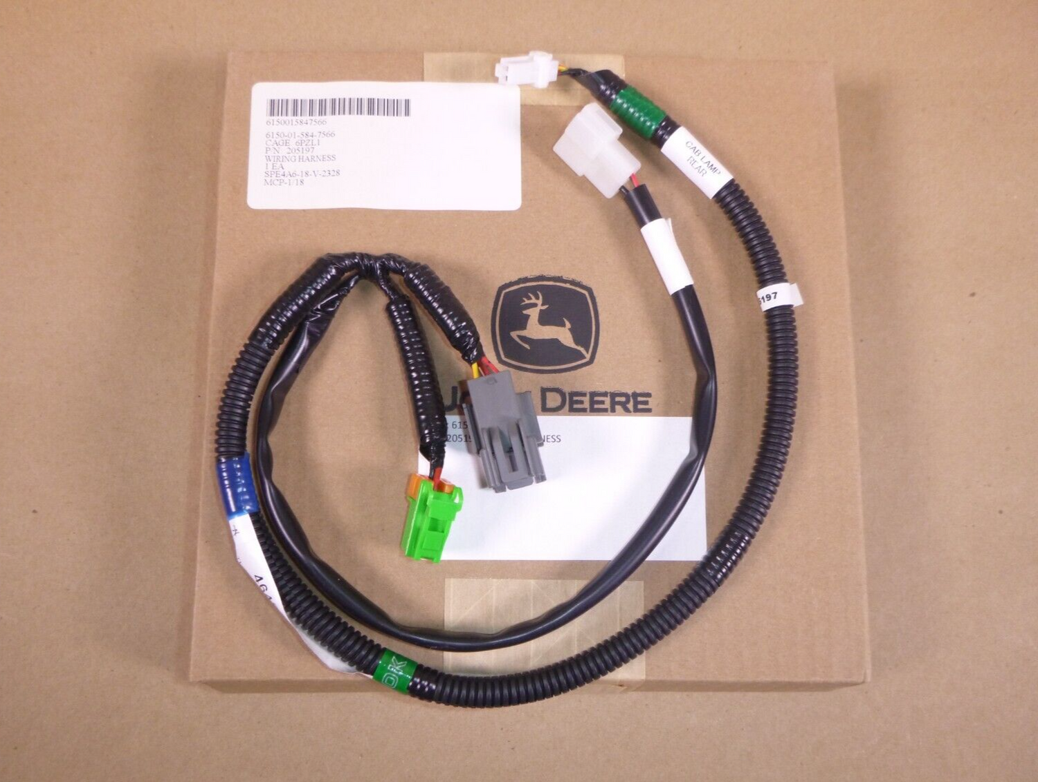 Genuine John Deere Excavator Wire Harness 4648252 Cab Lamp Rear 6150-01-584-7566 | Industrial Tractor Parts Supplier and Surplus Tractor Parts &amp; Accessories