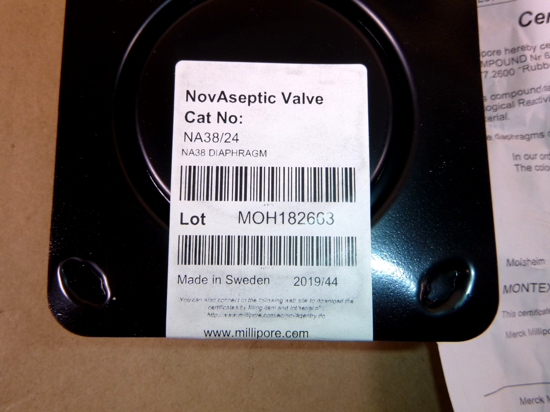 NA38/24 NovAseptic Valve Replacement NA38 Diaphragm W/ Certificate | Industrial MRO Replacement Parts, Manufacturing Machine Parts &amp; Components, Heavy Equipment Parts Supplier