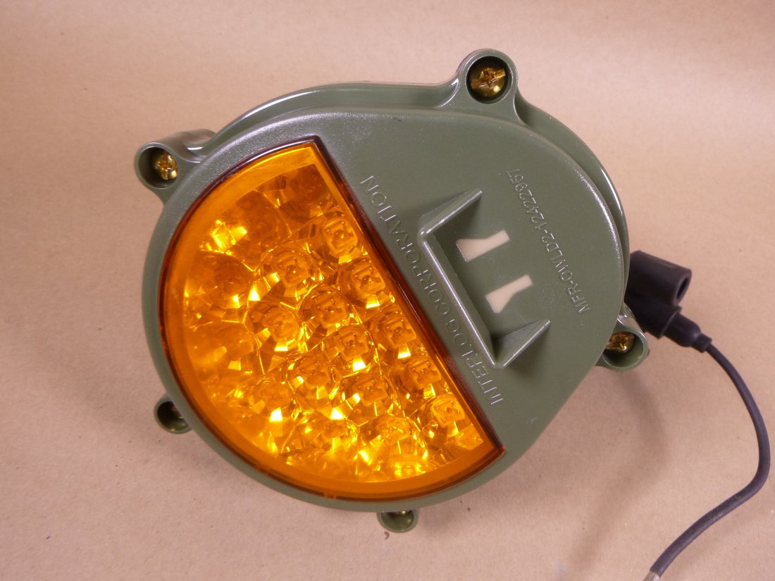 2x HUMVEE M998 FMTV 12422957 Military Front Composite LED Amber Stop Light | Genuine FMTV Replacement Parts, LMTV Parts For Sale and Military Surplus Medium Tactical Vehicle Parts &amp; Components
