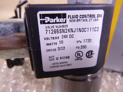 71295SN2KNJ1N0C111C2 Parker 2 Way NO 1/4" Direct Acting Solenoid Valve 24 Volt | Electrical MRO Replacement Parts &amp; Components and Commercial Electrical Supplies Company