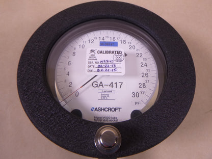 ASHCROFT Test Pressure Gauge GA-417, .1 psi subd , 0 to 30 psi, 45-1082PS