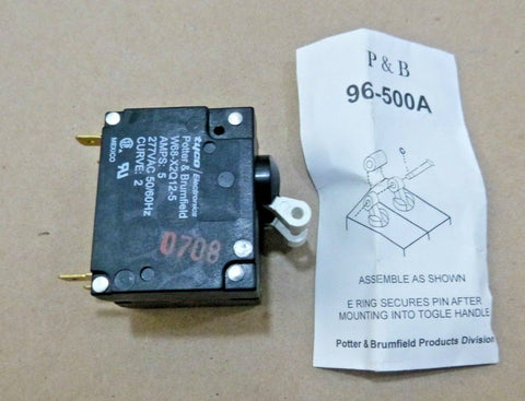 NEW TE Connectivity / P&B W68-X2Q12-5 Circuit Breaker 5 Amp 2 Pole 2 Toggle