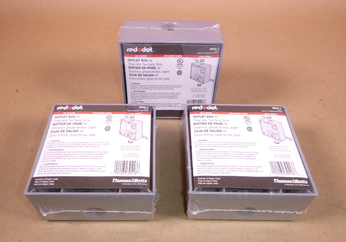 Red Dot 2IH3-1 Two Gang Universal Weatherproof Box 3 Outlets (Lot of 3) | Industrial MRO Replacement Parts, Manufacturing Machine Parts &amp; Components, Heavy Equipment Parts Supplier