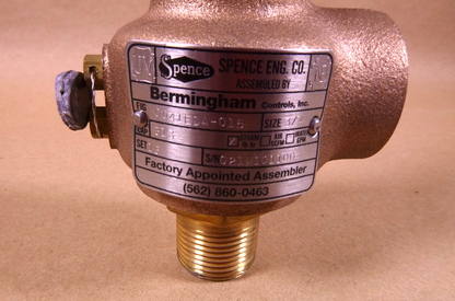 Relief Valve ASME Section VIII Steam, Bronze Trim 3/4" MNPT To 1" FMPT 15 Psi | Industrial MRO Replacement Parts, Manufacturing Machine Parts &amp; Components, Heavy Equipment Parts Supplier