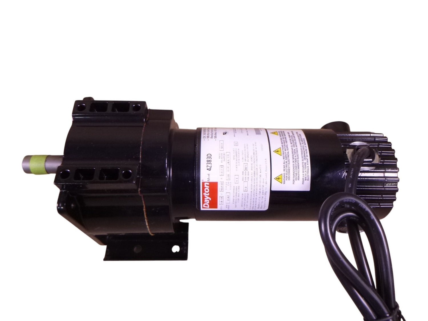Dayton 4Z383D DC Gearmotor 1/8HP 90V 1.41A 31RPM 58.3:1 , 5/8" x 1-1/2" Shaft | Industrial Electric Motors, Pumps &amp; Parts