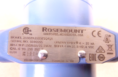 New Rosemount 2090F Sanitary Absolute Pressure Transmitter 2", 150 Psi, 10.3 bar | Electrical MRO Replacement Parts &amp; Components and Commercial Electrical Supplies Company