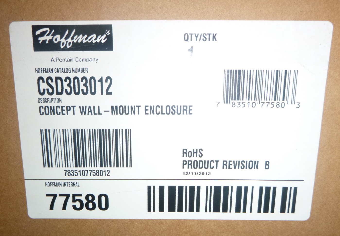 CSD303012 Hoffman Wall-Mount Type 4/12 Enclosure 30" x 30" x 12" Steel Gray | Electrical MRO Replacement Parts &amp; Components and Commercial Electrical Supplies Company