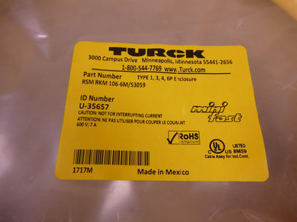 Turck RSM RKM 106-6M/S3059 Actuator Sensor Cable 10-Pin Mini Fast , U-35657 | Electrical MRO Replacement Parts &amp; Components and Commercial Electrical Supplies Company