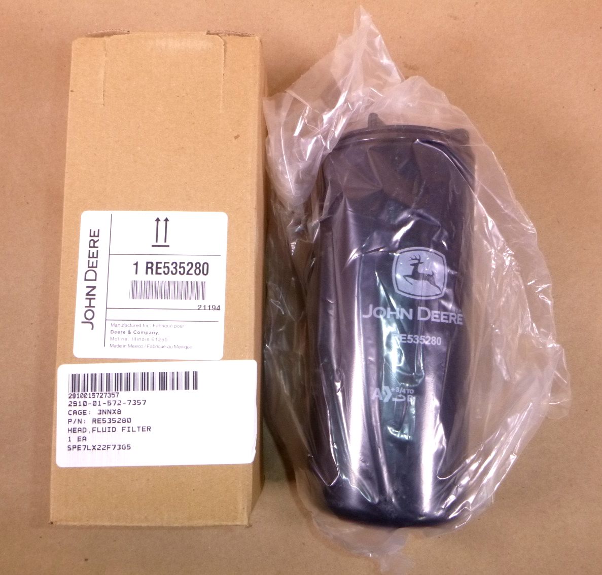 Genuine OEM John Deere Fuel Filter RE535280 | Industrial Tractor Parts Supplier and Surplus Tractor Parts &amp; Accessories