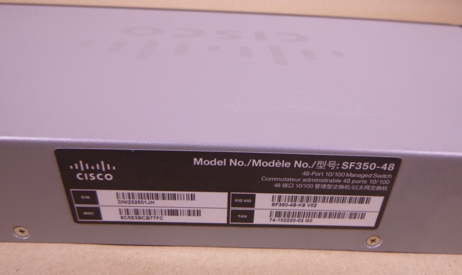 USED Cisco SF350-48 48 Port 10/100 PoE Managed Switch | Electrical MRO Replacement Parts &amp; Components and Commercial Electrical Supplies Company