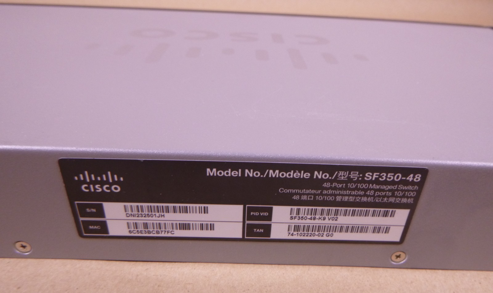 USED Cisco SF350-48 48 Port 10/100 PoE Managed Switch | Electrical MRO Replacement Parts &amp; Components and Commercial Electrical Supplies Company