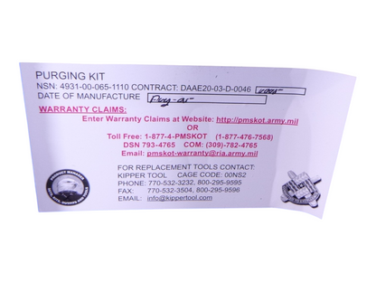 Kipper Tool Fire Control Purging Kit Multi-Stage Regulator , 4931-00-065-1110