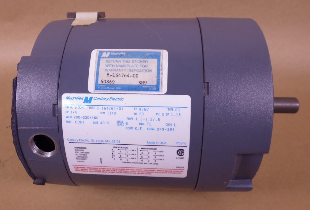 Magnetek H029 1/4HP Electric Motor Round Body C-Face H56C 1140RPM 3 Phase | Industrial Electric Motors, Pumps & Parts