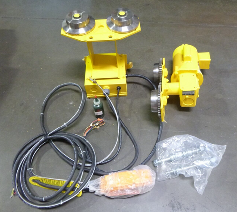 NEW BUDGIT 1/2 TON CHAIN HOIST BEHC5016 20' CHAIN W/ MOTOR DRIVEN TROLLEY MDT01