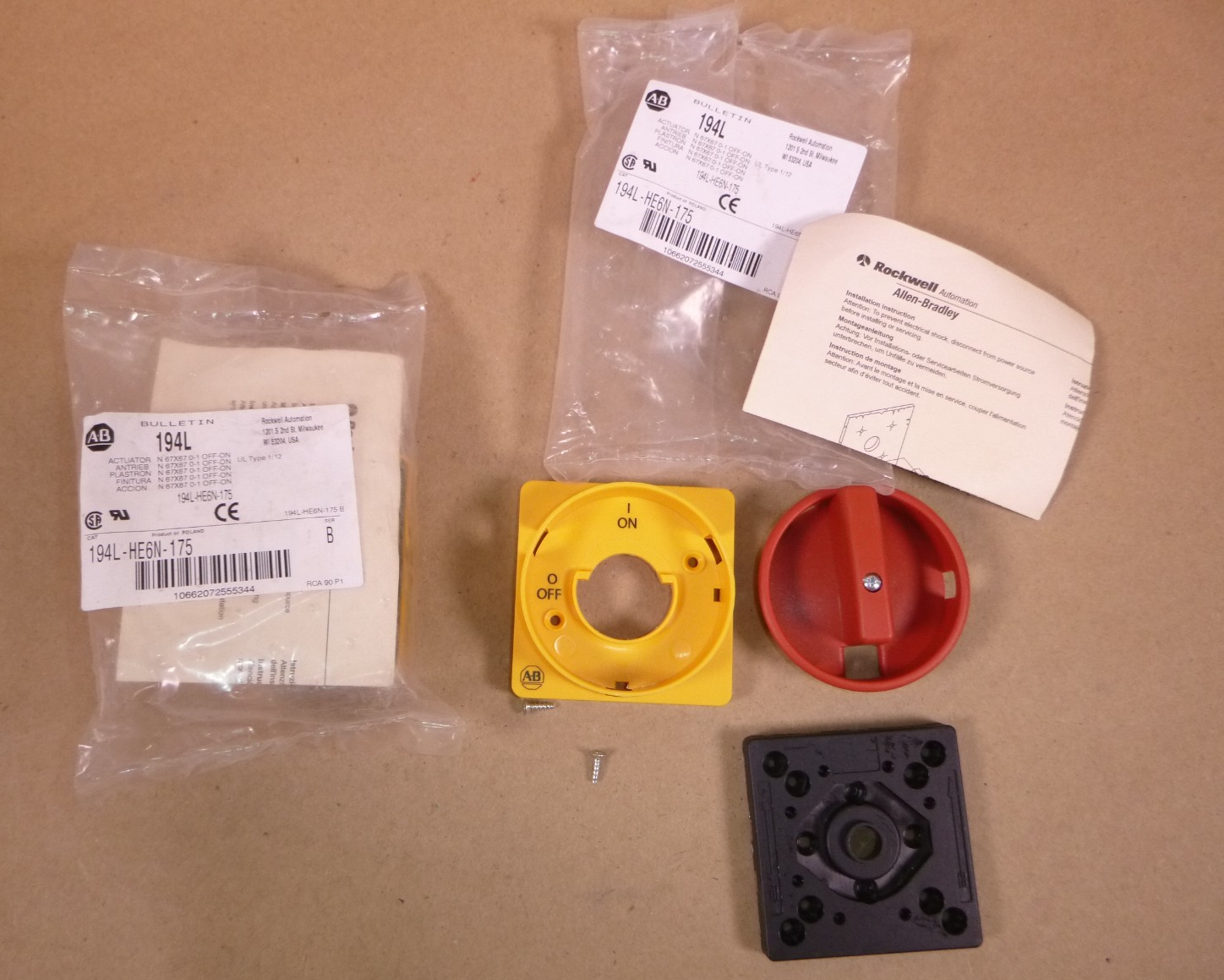 194L-HE6N-175 Ser. B Allen Bradley Control and Load Switch Actuator (Lot of 2) | Electrical MRO Replacement Parts &amp; Components and Commercial Electrical Supplies Company