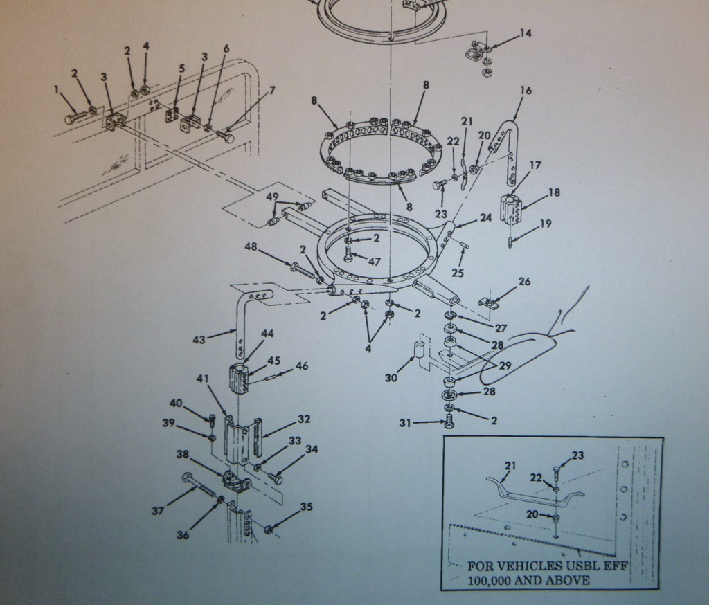 USGI M998 Humvee Turrett Support Ring Resilient Mount 5584891, 5340-01-211-0838 | Genuine HMMWV Replacement Parts and Military Surplus Humvee Parts & Accessories